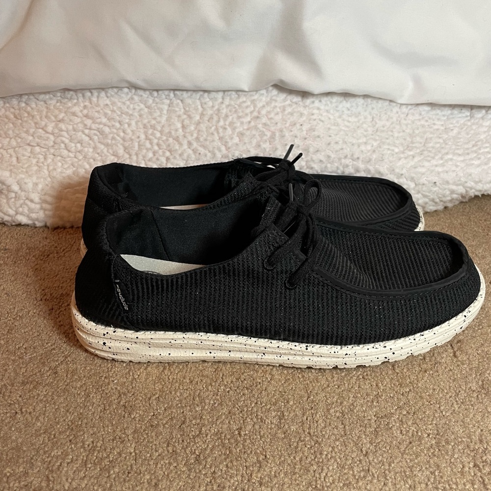 Hey Dude - Wendy - sparkly black slip-on casual shoes